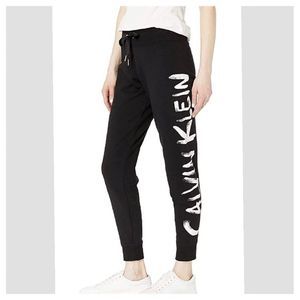 Calvin Klein Performance Women's Brush Logo High Waist Drawstring Joggers